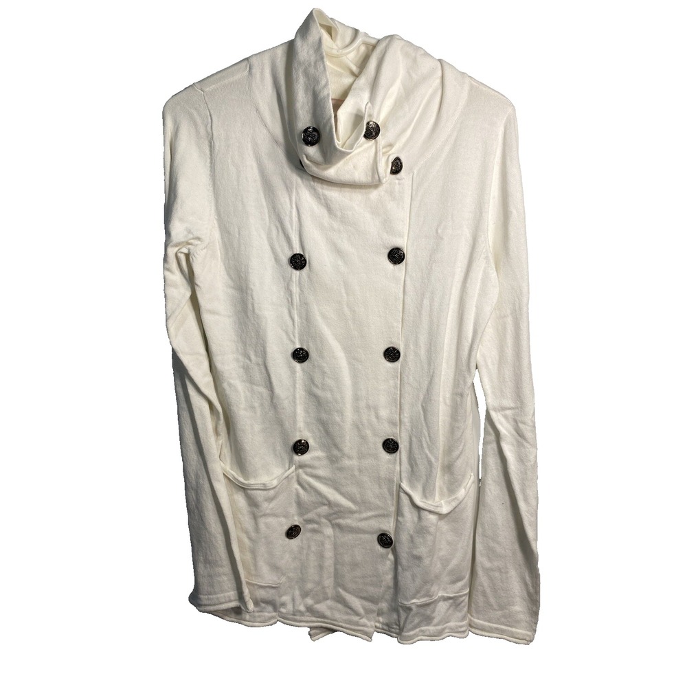 romeo & juliet couture womens jacket size‎ medium white button up long sleeve